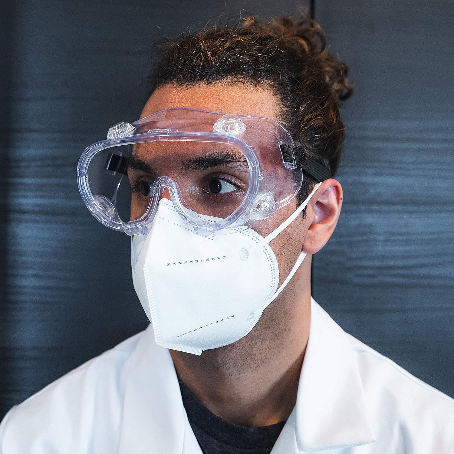 Strive Mongo 10-Pack Adjustable Safety and Protective Goggles Over Glasses - Clear Eye Protection. Ideal for Construction, Lab Safety, Industrial and More.