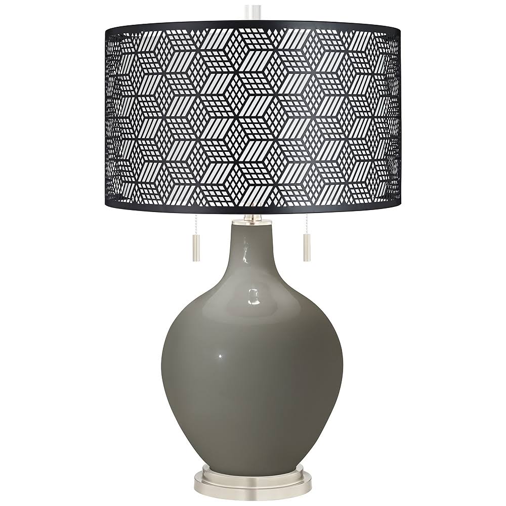 Guantlet Gray Toby Table Lamp with Black Metal Shade - Style #99G61