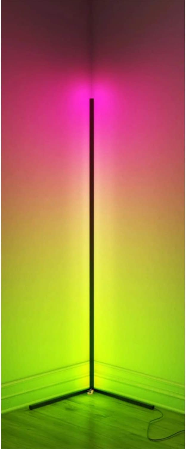 BR&Uuml;UN Corner Floor Lamp Led RGB | Nordic Decoration Light Remote Control Black Minimal Design (RGB) Standing Floor Lamps for Living Room Night Light Dimming Standing Lamp Bedroom Decor Modern Floor