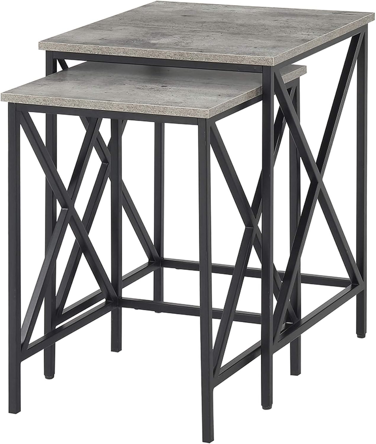 Convenience Concepts Tucson Nesting End Tables, Weathered Gray / Black