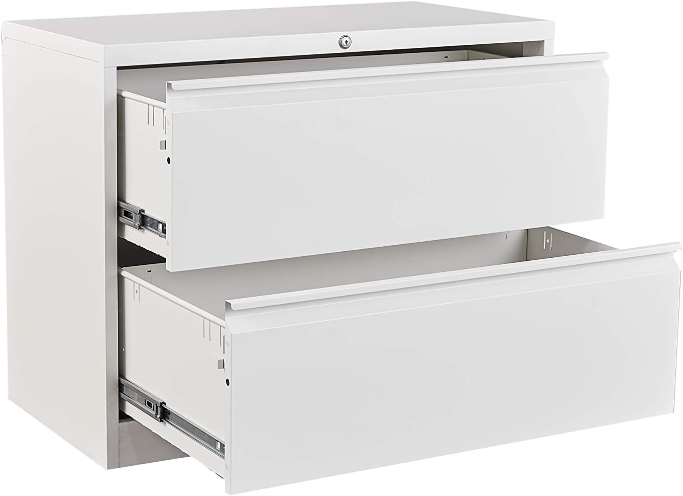 STEELCUBE 2 Drawer Lateral File Cabinet, 2 Drawer Lateral File Cabinet with Lock, Metal Lateral File Cabinet for Home and Office. (Black)