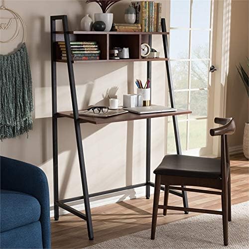 Baxton Studio Ethan Writing Desk in Light Brown and Black