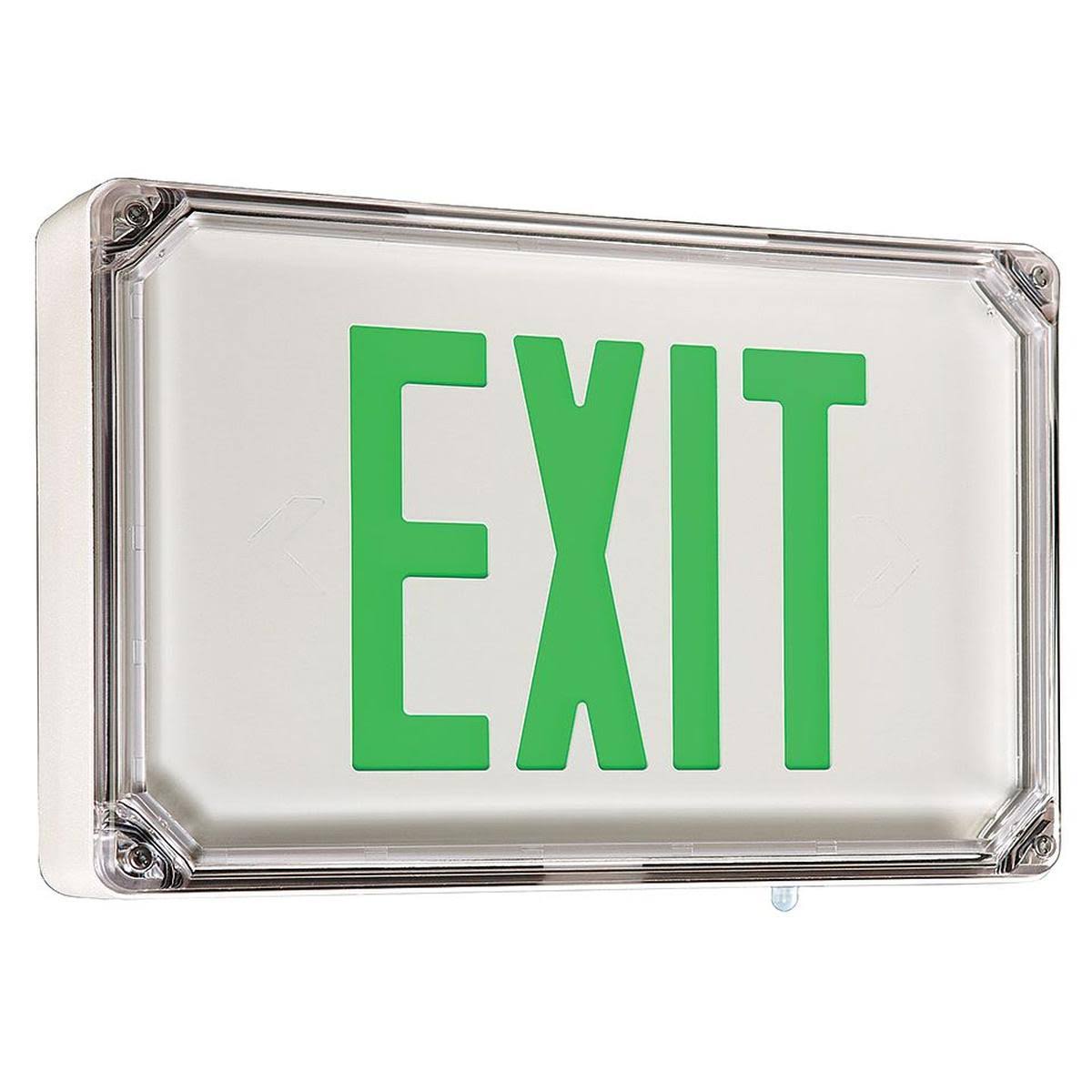 Hubbell Lighting LED Exit Sign, Dual-Lite, Cast Aluminum, Outdoor, Single Face SEWLSGW