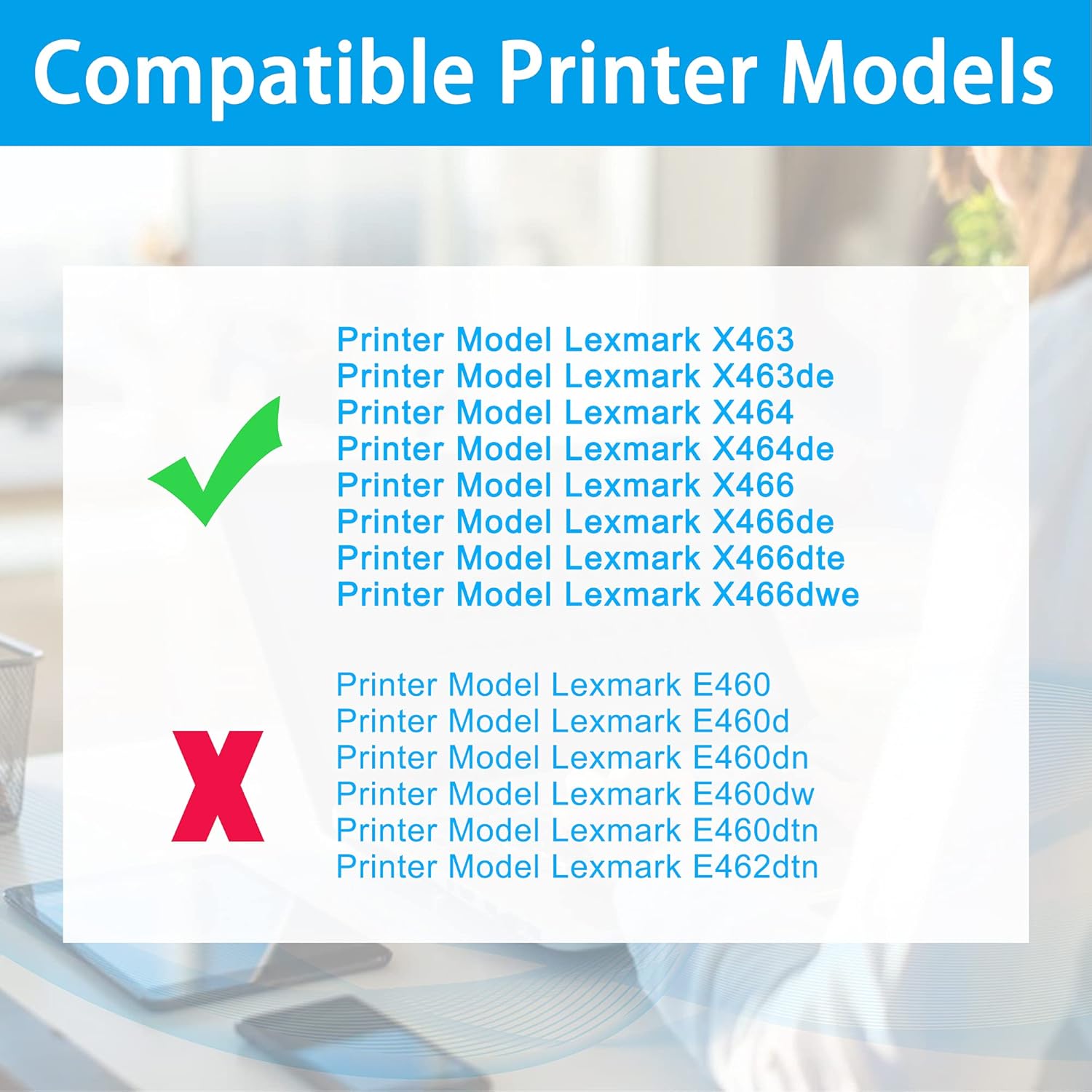 LCL Remanufactured Toner Cartridge Replacement for Lexmark X463A11G X463A21G X463X11G X463X21G X463H11G X463H21G 15000 Pages X463de X464de X466de X466dte X466dwe (1-Pack Black) Pack of 2