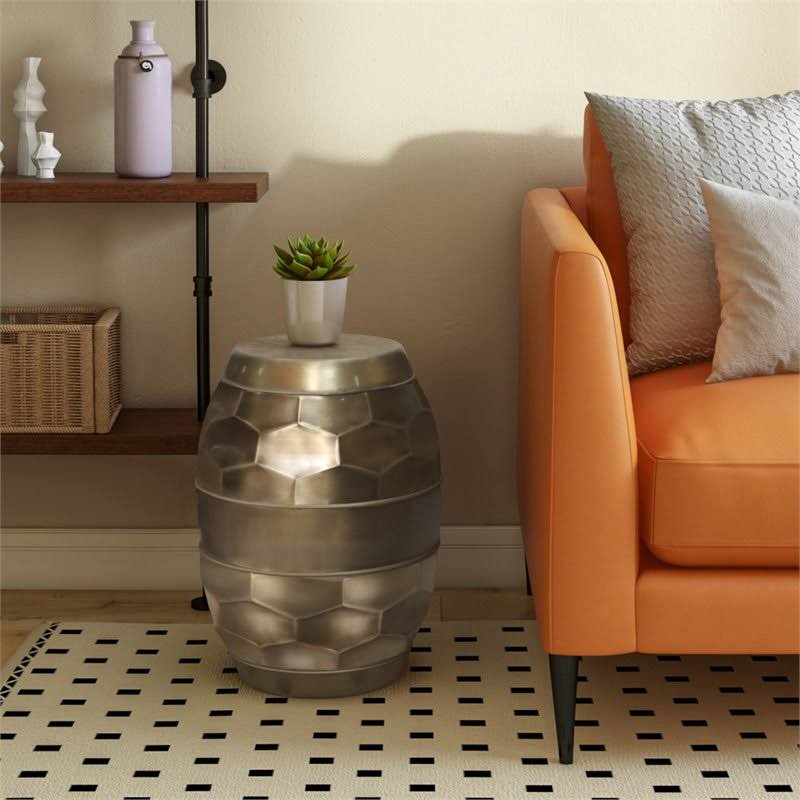 Simpli Home Reeva 16 in Wide Metal Accent Side Table, Gold