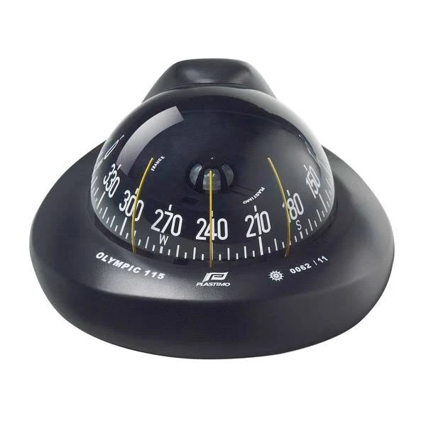 Plastimo Olympic 115 Compass Black with Black Conical Card