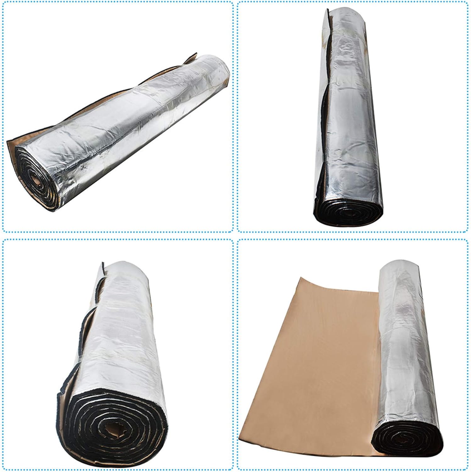 394mil Car Engine Heat Sound Deadener Insulation Mat Aluminum Fiber 60 x 40 - Aluminum Pack of 2