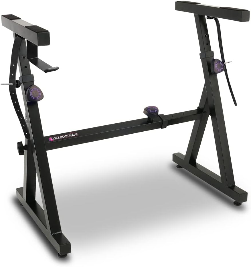 Liquid Stands Piano Keyboard Stand - Z Style Adjustable and Portable Heavy Duty Music Stand for Kids and Adults (Fits 54 - 88 Key Electric Pianos) Pack of 2