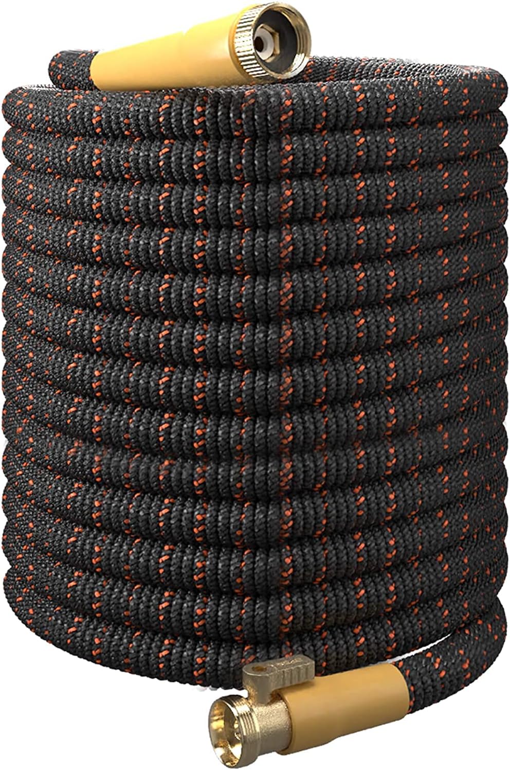 Garden Hose Expandable Flexible - Super Durable 3750D Fabric - 4-Layers Flex Strong Latex - No-Rust Brass Connectors with Pocket Protectors - Water Hoses for Gardening (100FT Only) Pack of 2