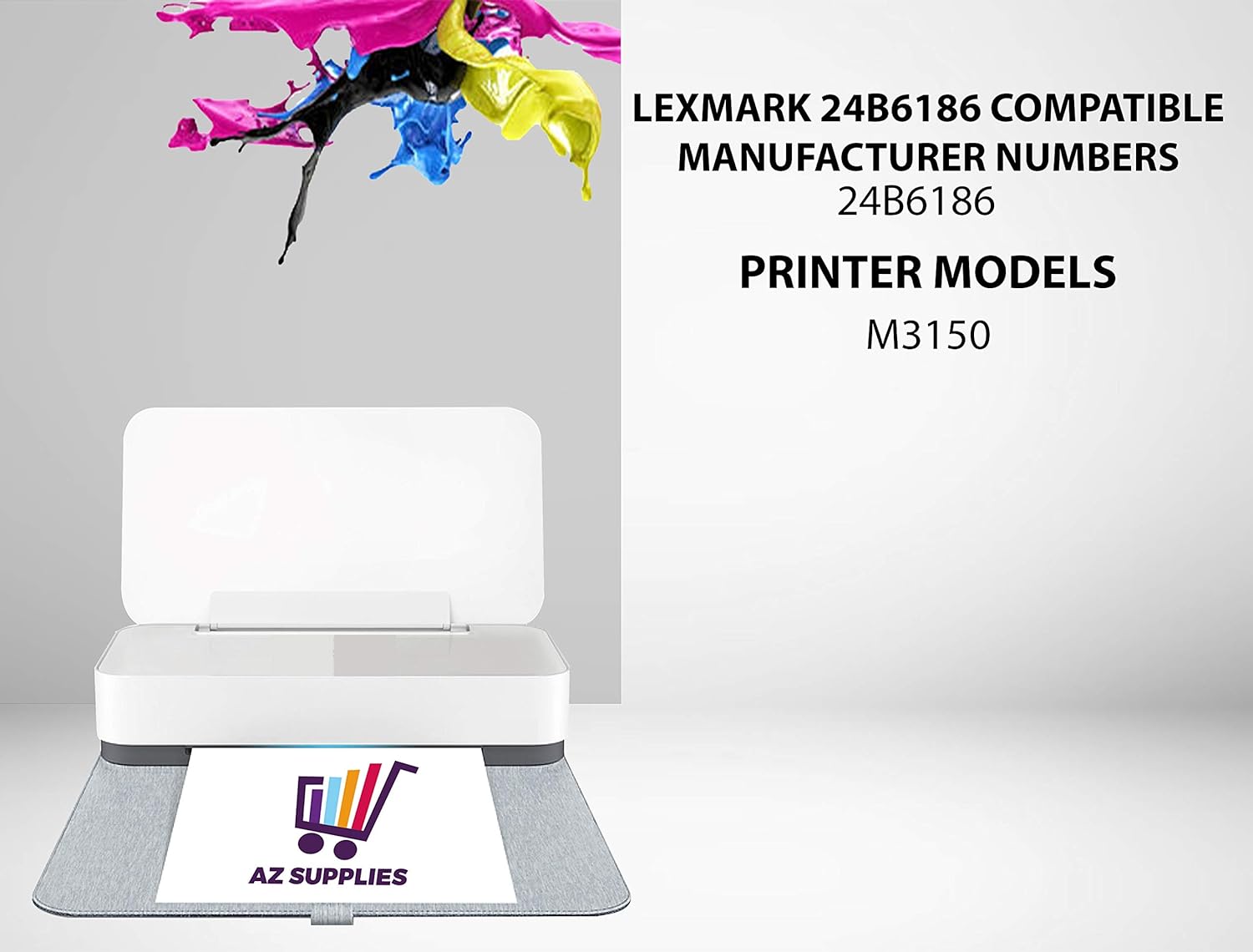 AZ Supplies Compatible Toner Cartridge Replacement for Lexmark 24B6186 M3150 Black 2 Packs