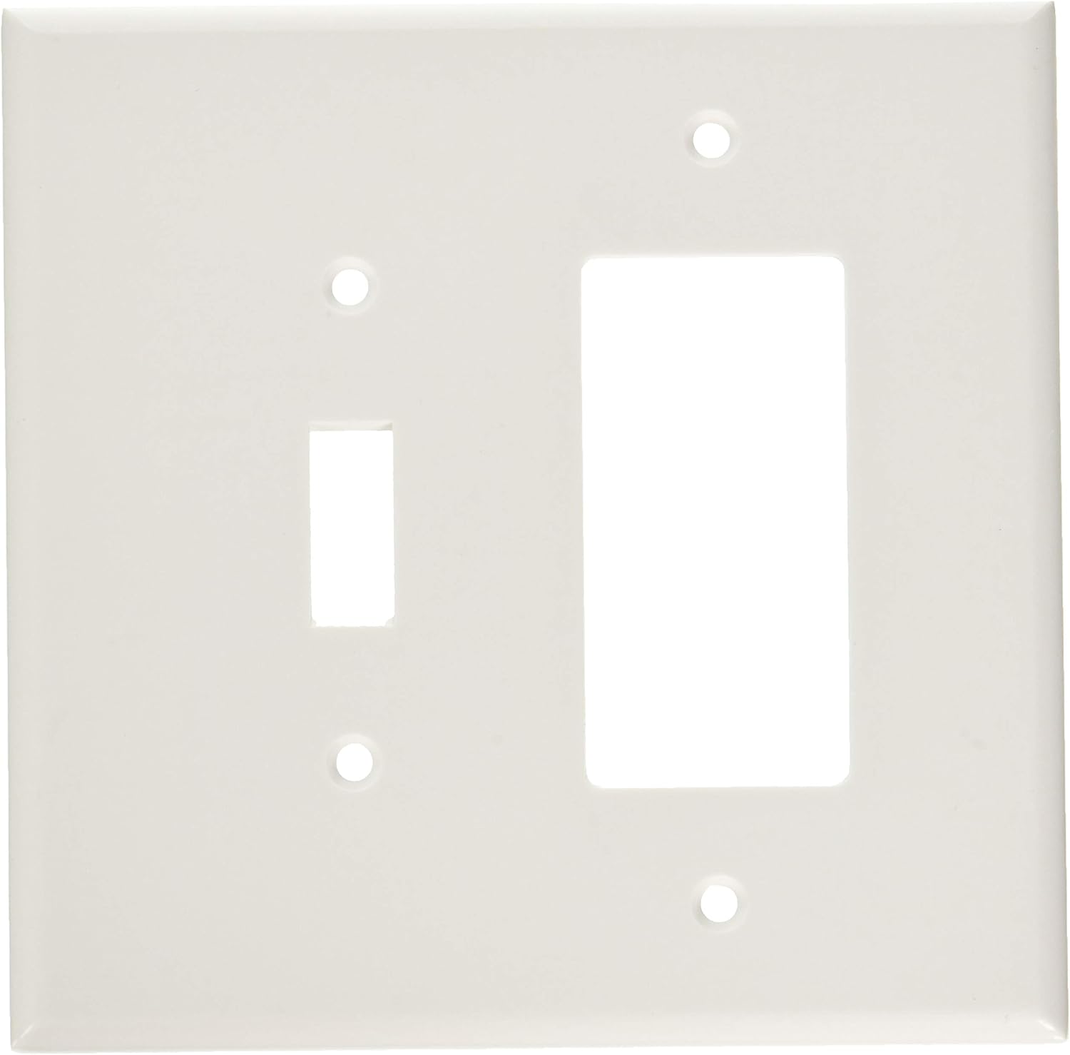 Leviton 88605 2-Gang 1-Toggle Decora GFCI Device Combination Wallplate, Oversized, Thermoset, Device Mount, White, 25-Pack
