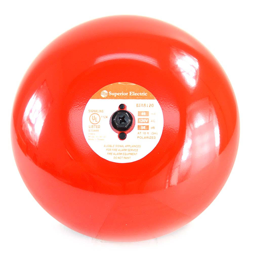 Superior Electric BFA8120 Fire u0026 Security Alarm Bell, 8 inch, 120 VAC, UL Approved