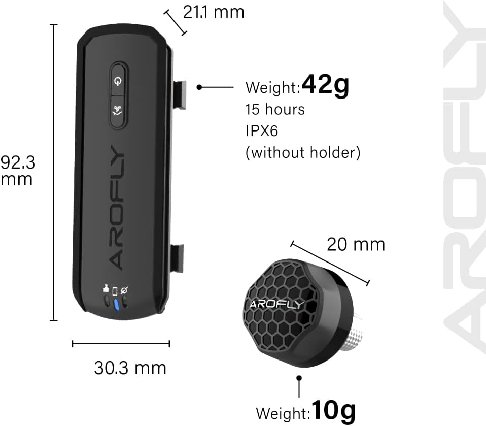 AROFLY Link A1 Power Meter + Cadence Sensor Bundle, Supports Bike Computer w/ ANT+ & Bluetooth Connection, USB Charging, Mobile App Connection Available Pack of 2