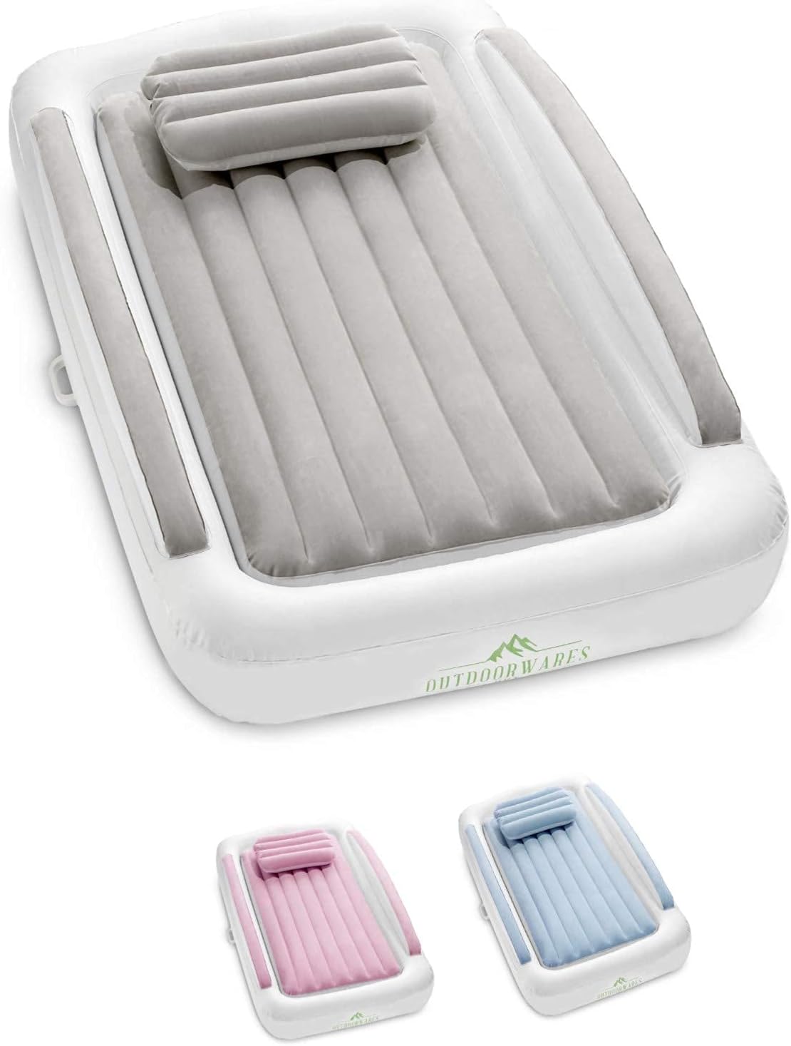 inflatable travel bed for kids Toddler camping or floor bed Portable Blow Up Mattress Blue Pack of 2