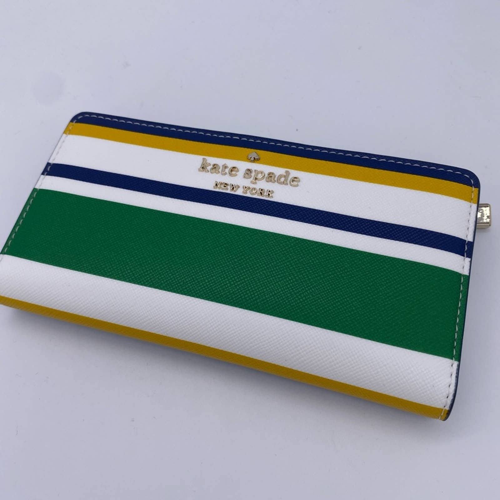 Kate Spade Staci Large Slim Bifold Wallet Maritime Stripe
