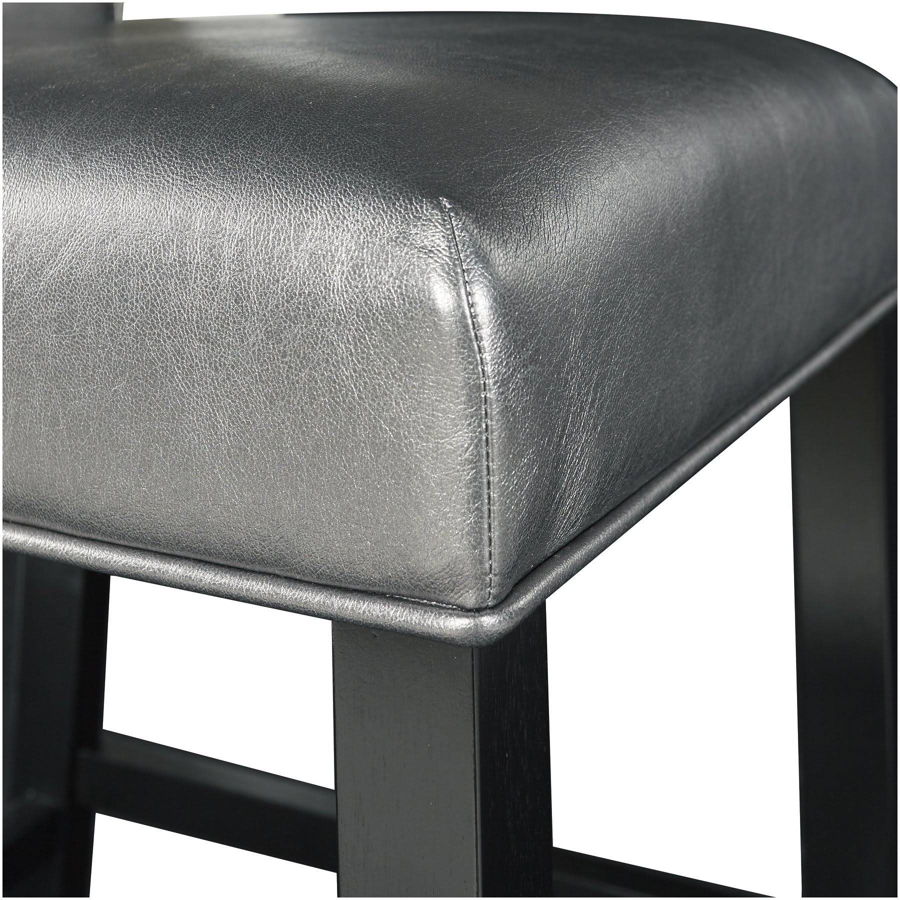 Linon Home Linon Stevie Pewter Bar Stool, Black