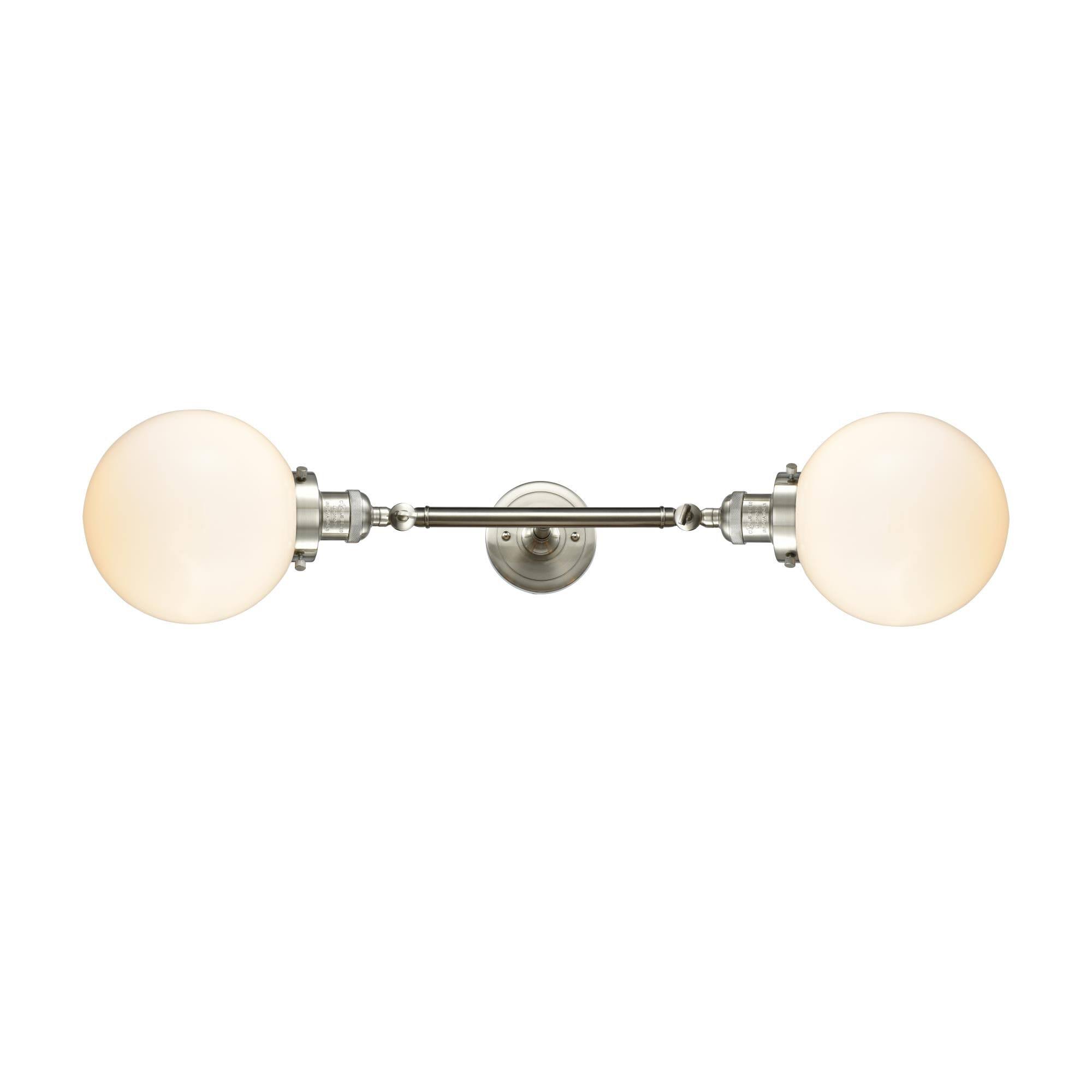 Innovations Lighting 208L-SN-G201-8 Large Beacon-2 Light Bath Vanity