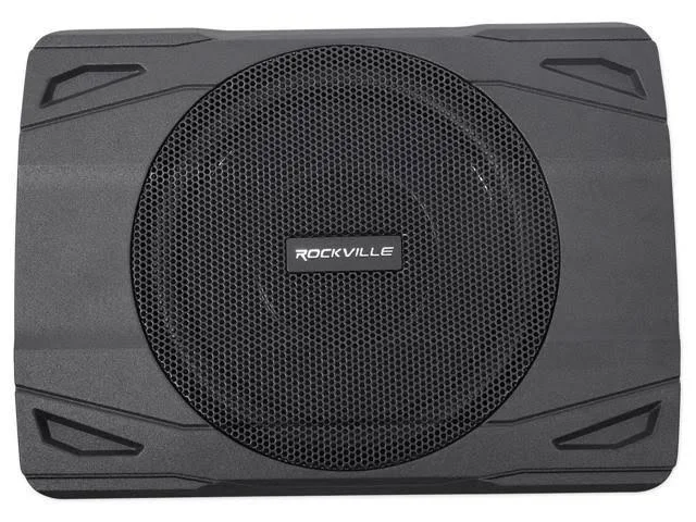 Rockville SS8P 400W 8x22 Slim Under-seat Active Powered Car/Truck Subwoofer Sub