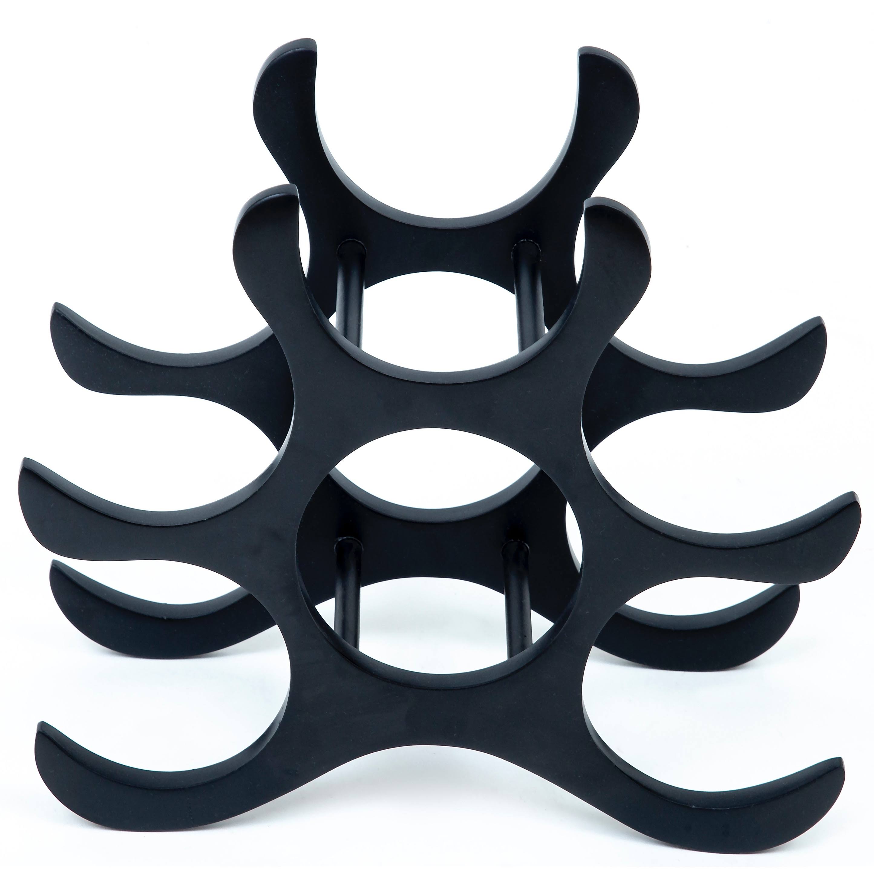 Kindwer 6 Bottle Black Aluminum Wine Rack (A1383)