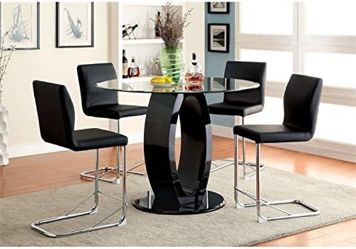 BOWERY HILL Counter Height Round Dining Table in Black
