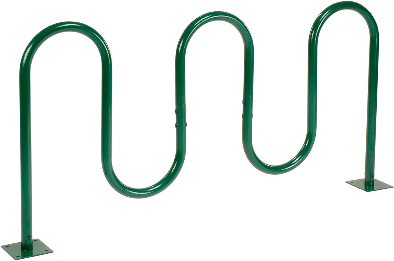 Wave Bike Rack, 7-Bike Capacity (Flange Mount - Green)