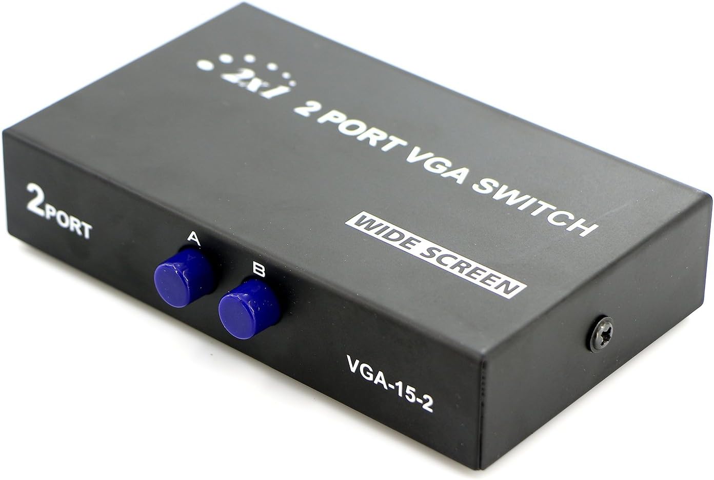 PASOW VGA 2 in 1 Out 2 Port VGA Switch Press Button Two Way VGA Vedio Switch for PC TV Monitor -Black