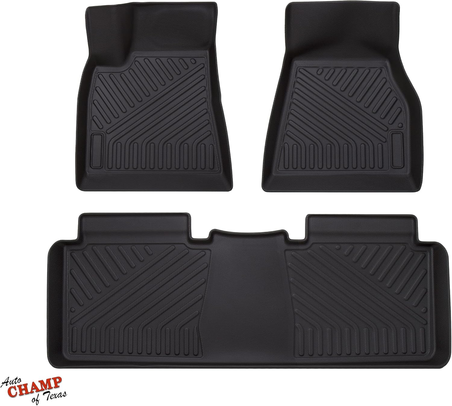 Auto Champ Of Texas, Auto Champ - All Weather Floor Mats for 2016-2021 Tesla Model S - Front & Rear All Season Mats - Waterproof (1st & 2nd Row Black)