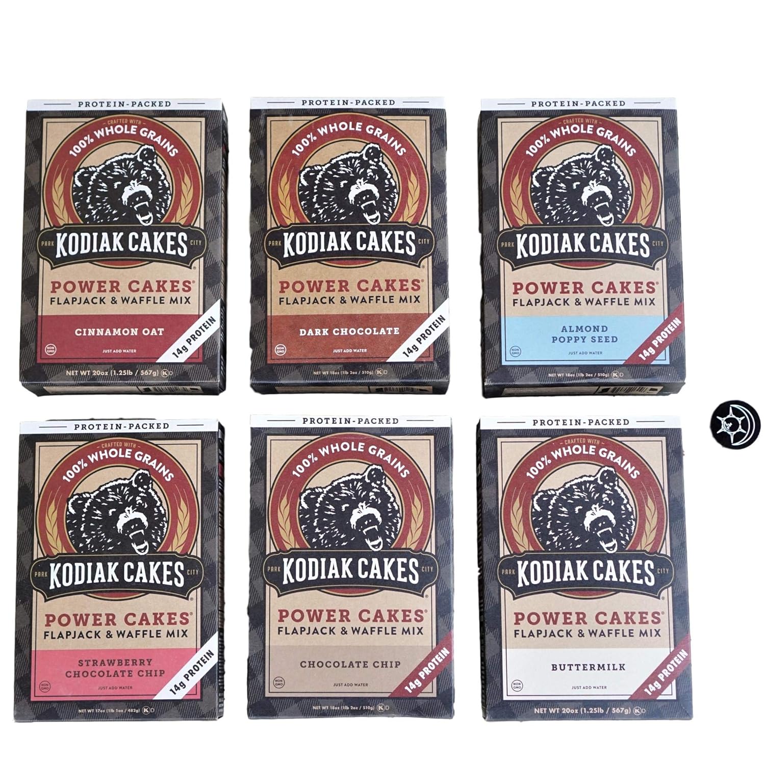 Kodiak Cakes Pancakes 6 Unique Flavors - Try Them All - Plus Fridge Magnet Pack of 2