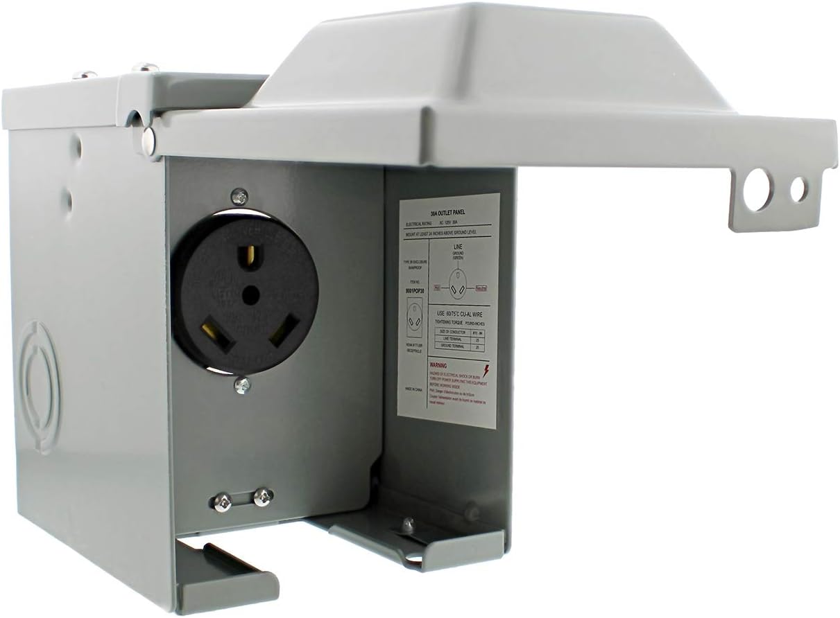 Dumble RV Breaker Box - RV Electrical Outlet RV Receptacle Outlet Box RV Power Panel Outdoor Breaker Box RV Box 30 Amp