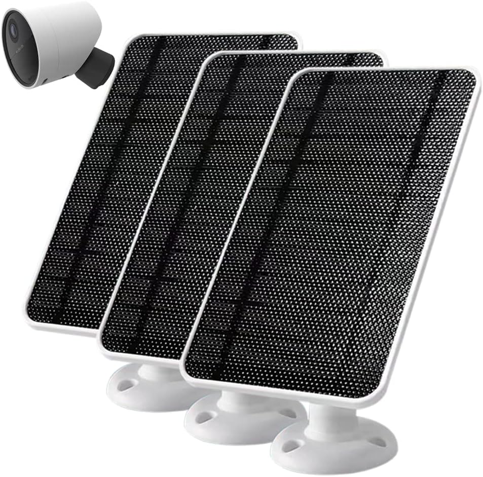 JJMASEE Solar Panel Compatible with SimpliSafe Wireless Outdoor Security Camera,Weatherproof Continuous Power Supply for SimpliSafe Outdoor Camera,with 13 FT Cable and Adjustable Wall Mount (3 Pack)