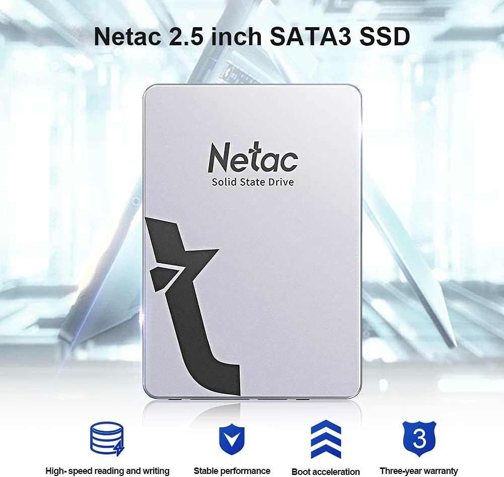 Netac 1TB SATA 3 2.5 Inch Internal SSD Sliver 3D NAND SSD - 6 Gb/s, 2.5