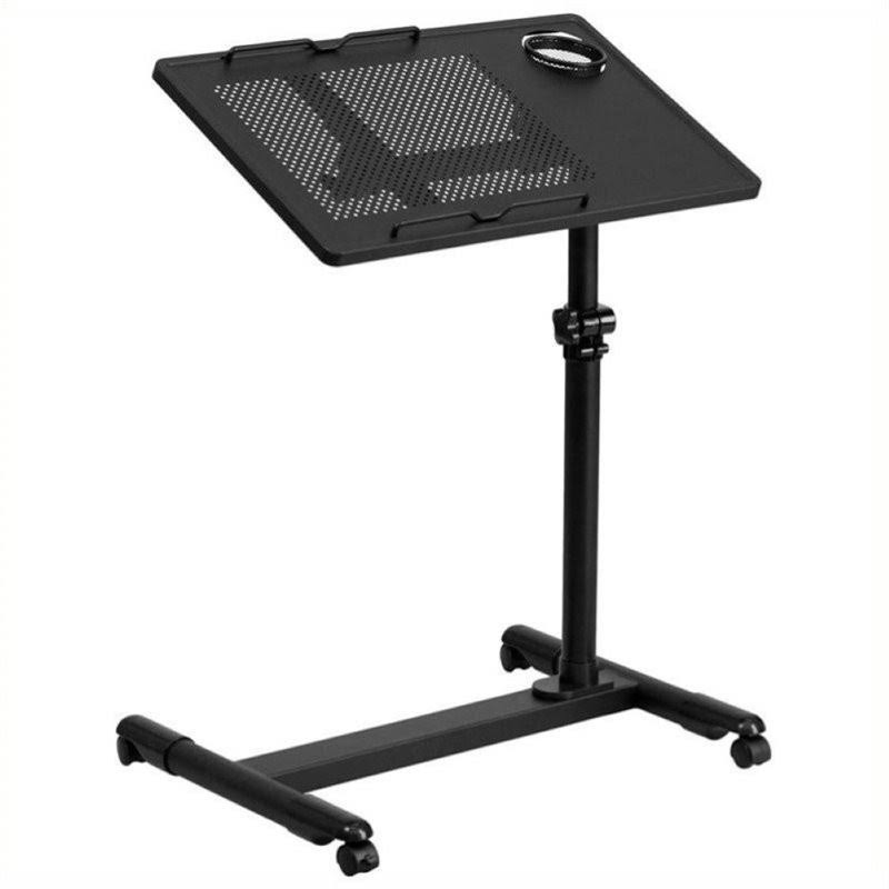 Scranton u0026 Co Adjustable Mobile Laptop Cart in Black - SC-504690