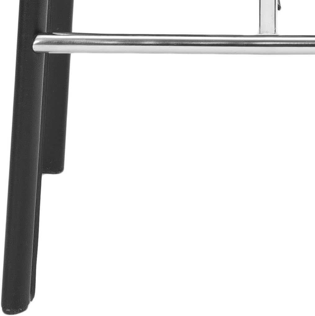 Safavieh Home Collection Janet Black Leather 30-inch Bar Stool (Set of 2)