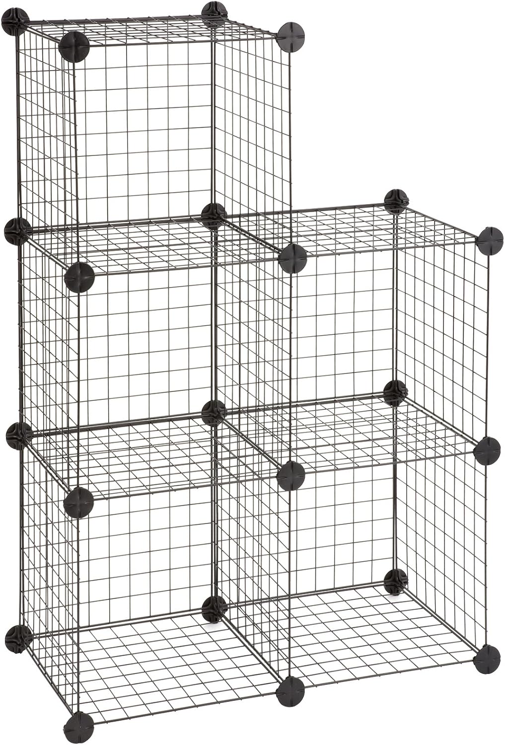 Safco Products Wire Cubes Organizer, 5279BL, Black, Easy-to-Assemble, Welding Open Wire Construction Pack of 2