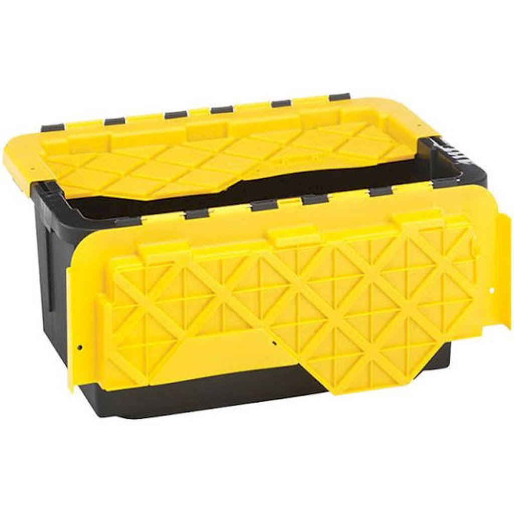 Durabilt 15-Gal. Flip-Lid Storage Box in Black/Yellow (6-Pack)