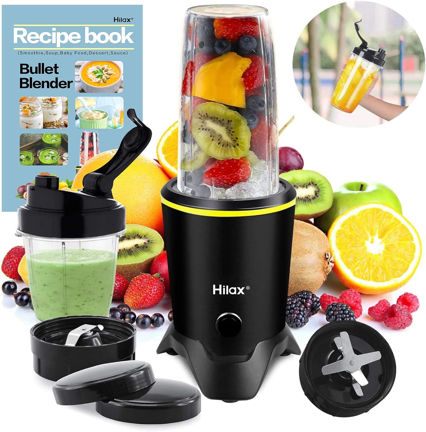 Blenders for Making Smoothies Shakes - 1200W High-Speed Professional Personal Blender,Fruit Juice Mixer High Speed Blender, 2-Set Blades,35oz and 14oz Portable Travel Blender Bottles,BPA Free Pack of 2
