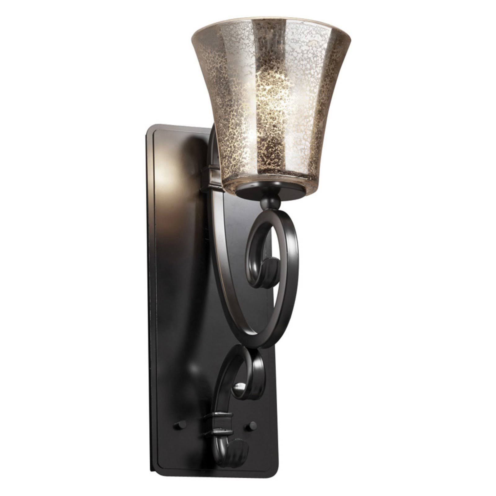 Justice Design FSN-8578-20-MROR-MBLK Victoria 1-Light Wall Sconce in Matte Black