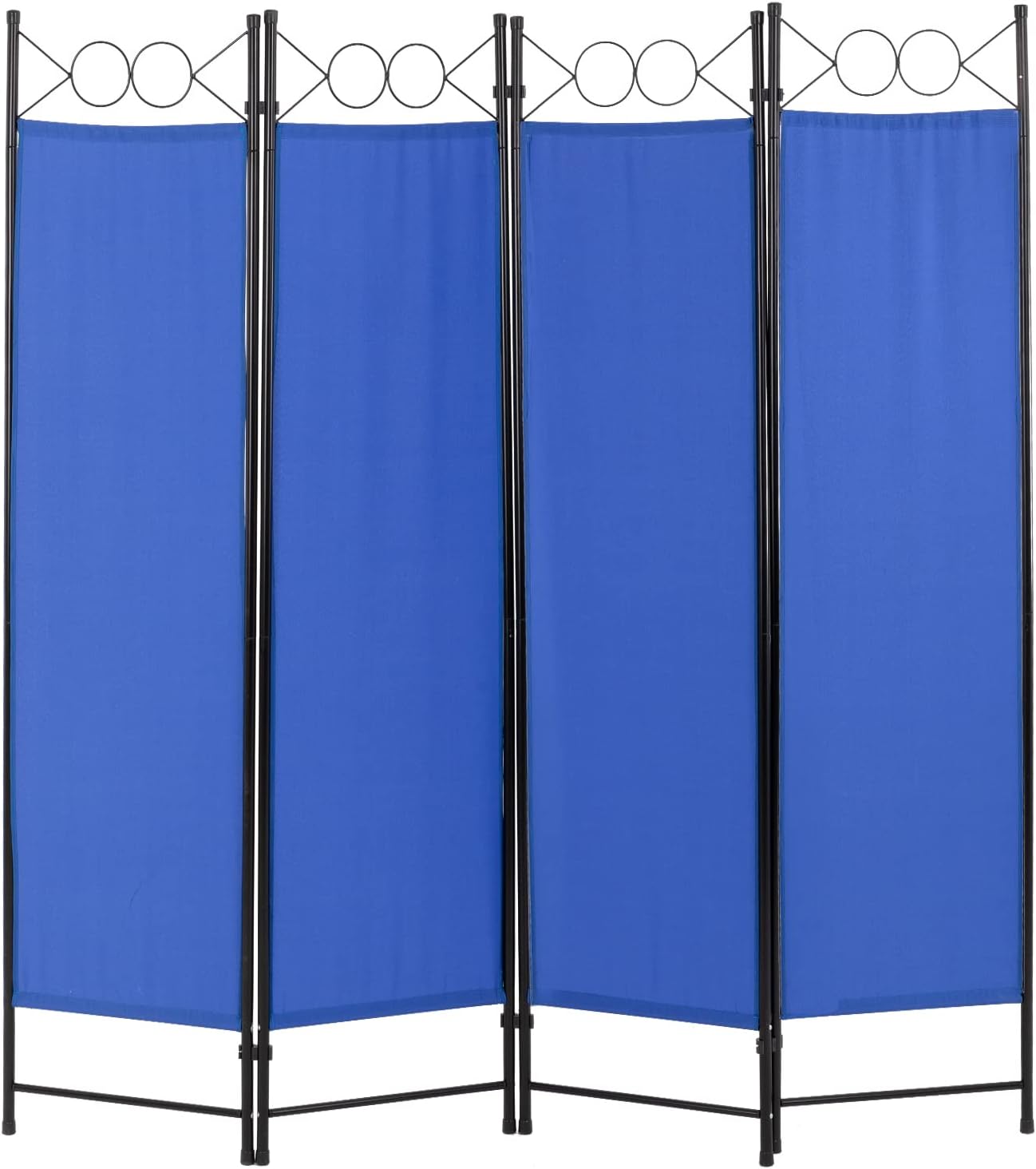 4 Panel Room Divider 5.6FT Steel Frame Screen Folding Privacy Divider Freestanding Partition for Home Office Bedroom (Black) Pack of 2