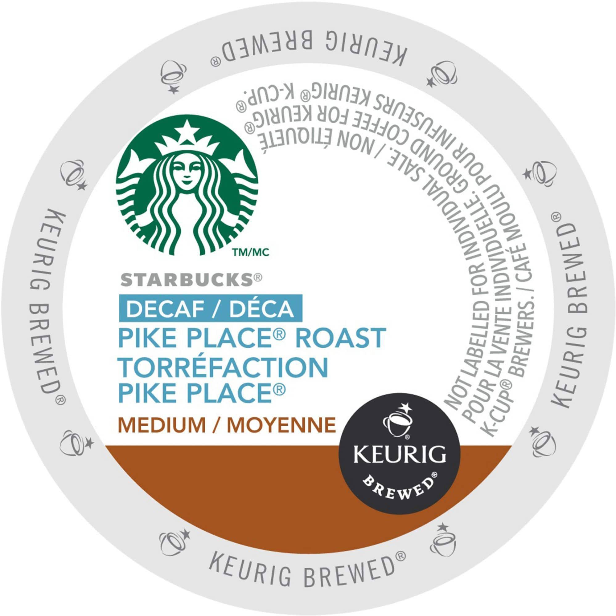 Starbucks Decaf Pike Place Roast, K-Cup for Keurig Brewers, 96 Count