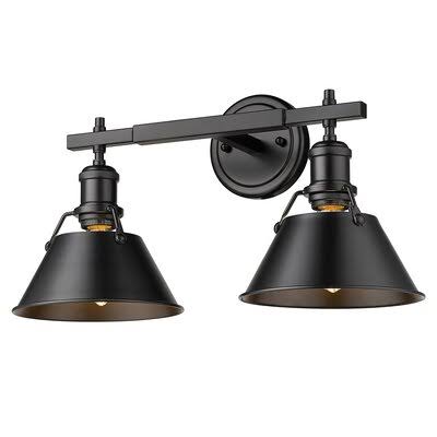 Culbreth Vanity Light Trent Austin Design Finish: Matte Black, Shade Color: Matte Black, Number of Lights: 2