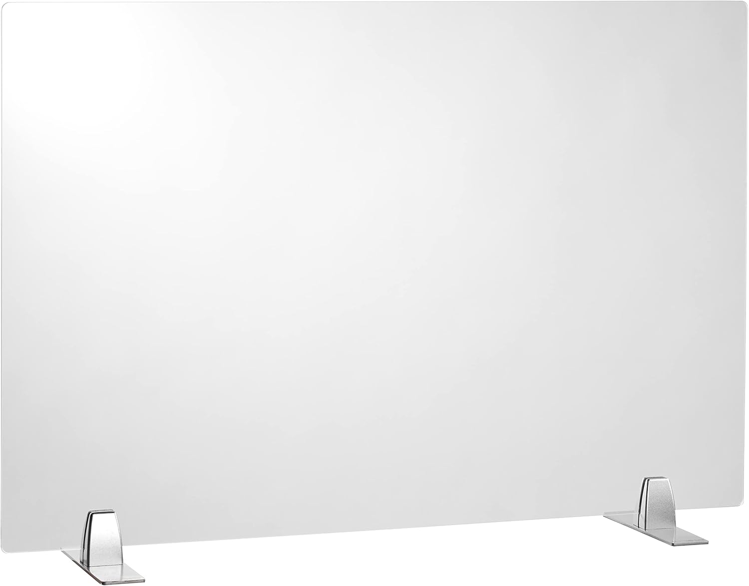 Seville Classics UltraShield Sneeze Guard Commercial-Grade Acrylic Tabletop Protective School Office Freestanding Shield Computer Desk Accessory, 30