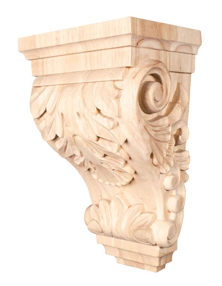 Hardware Resources CORB-4MP: 8-1/4x22 x 6-1/4x22 x 14x22 Acanthus Corbel Maple