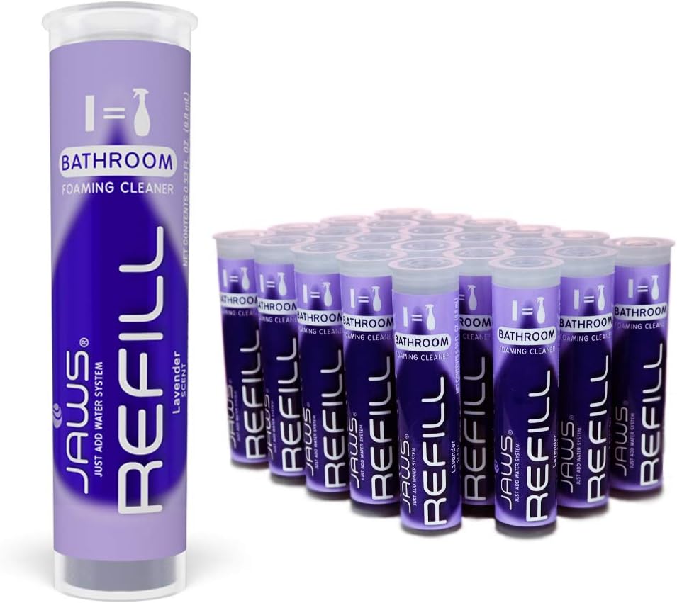 JAWS Foaming Bathroom Cleaner Refill Pods. Box of 24. Refillable Cleaning Supplies. Pack of 2