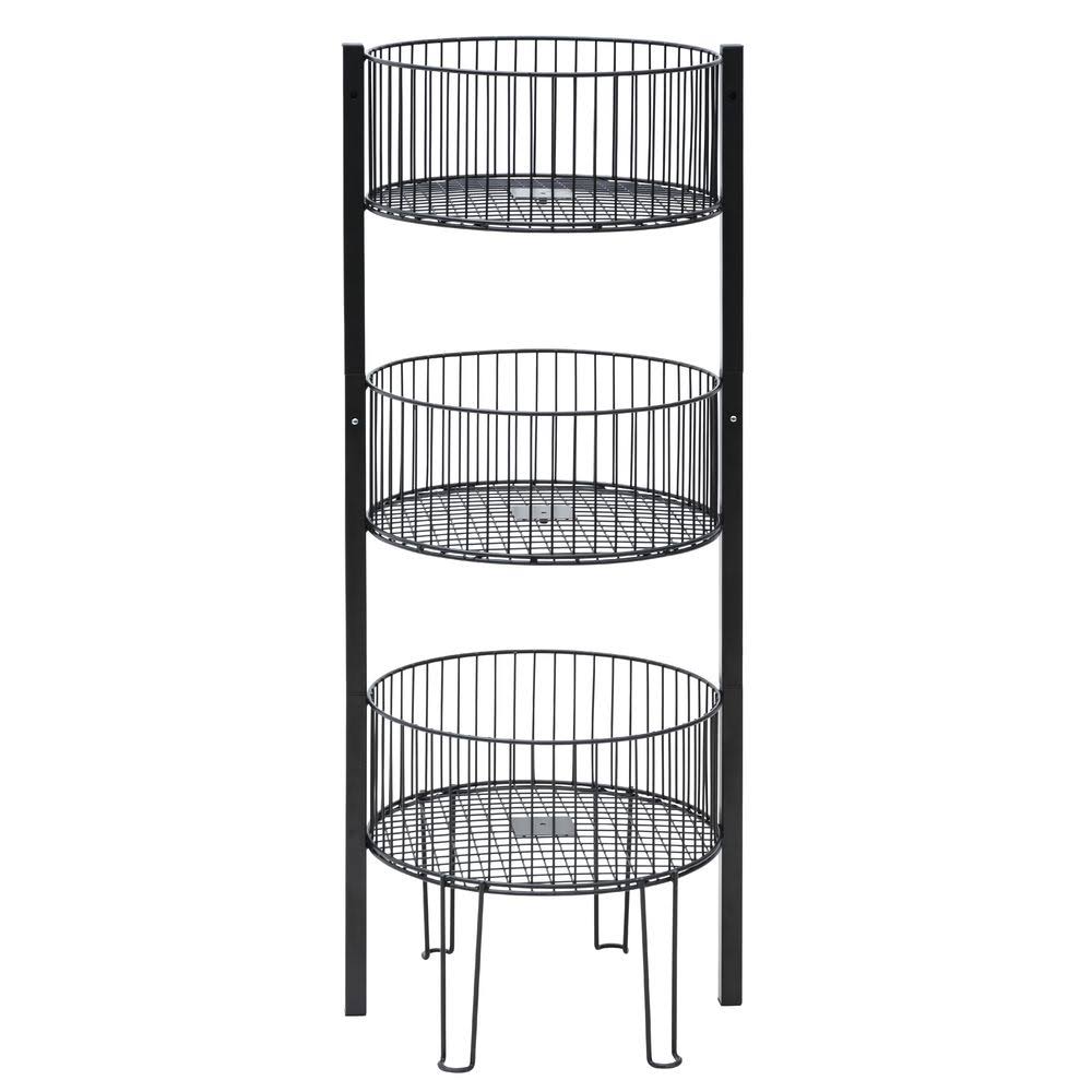 Hubert Black 3-Tier Dump Bin - 18 inchDia x 30 inchh