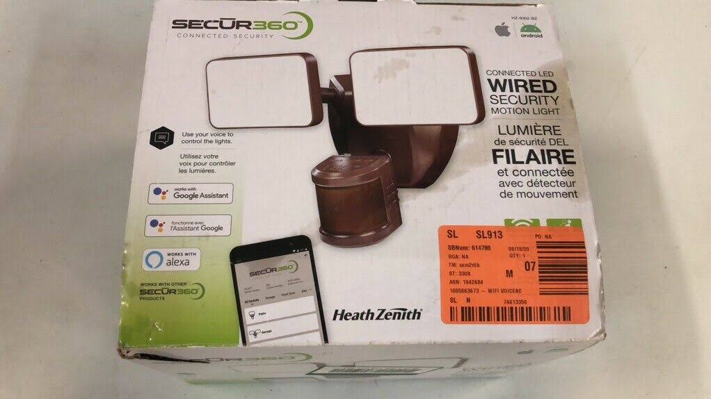 SECUR360 LED Security Flood Light WiFi Wired Twin Head Voice Motion Activated Outdoor