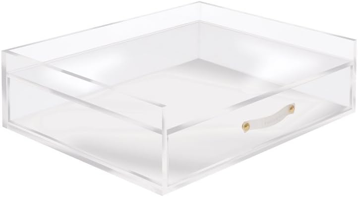 russell+hazel Acrylic Inbox + Drawer Organizer, Clear, 12.5â€ x 10.5â€ x 3.75â€ , Gold Pack of 2