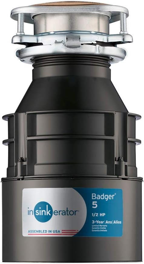 InSinkErator Garbage Disposal, Badger 5, 1/2 HP Continuous Feed,Black