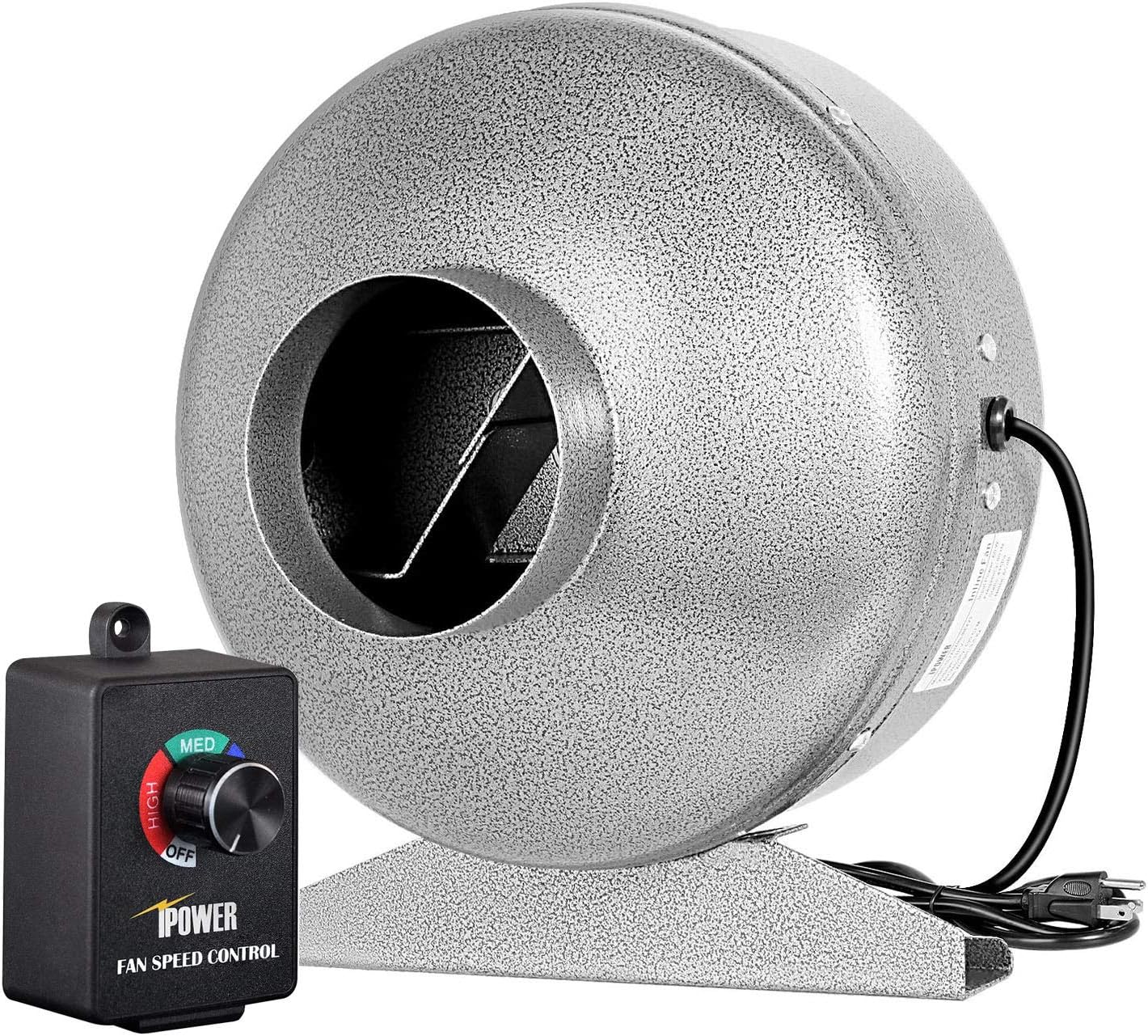 iPower 8 Inch 745 CFM Inline Ventilation HVAC Vent Blower Fan and Exhaust Variable Speed Adjuster Combo Set for Indoor Gardening, 8