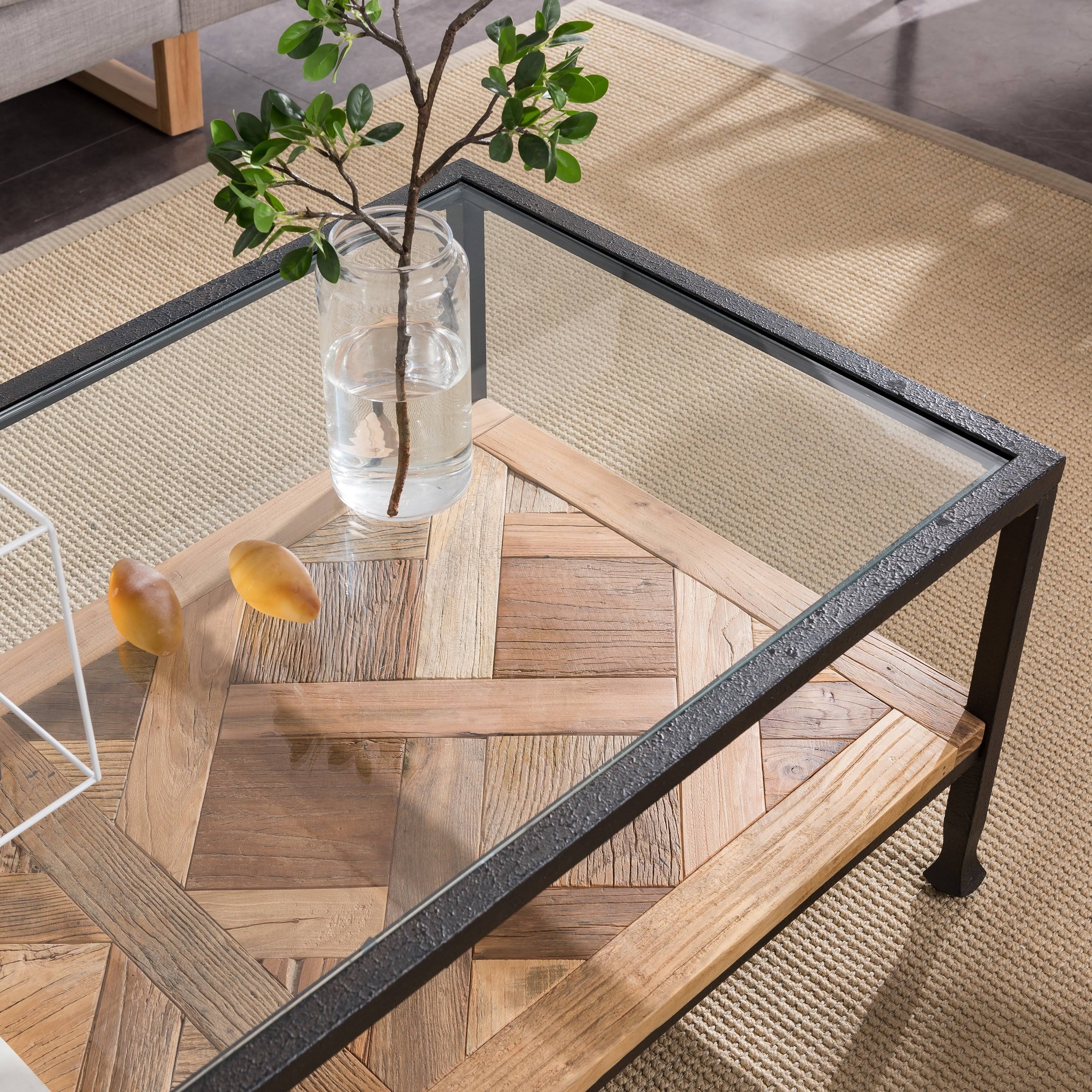 Harper Blvd Jersea Rustic Black and Aged Natural Cocktail Table