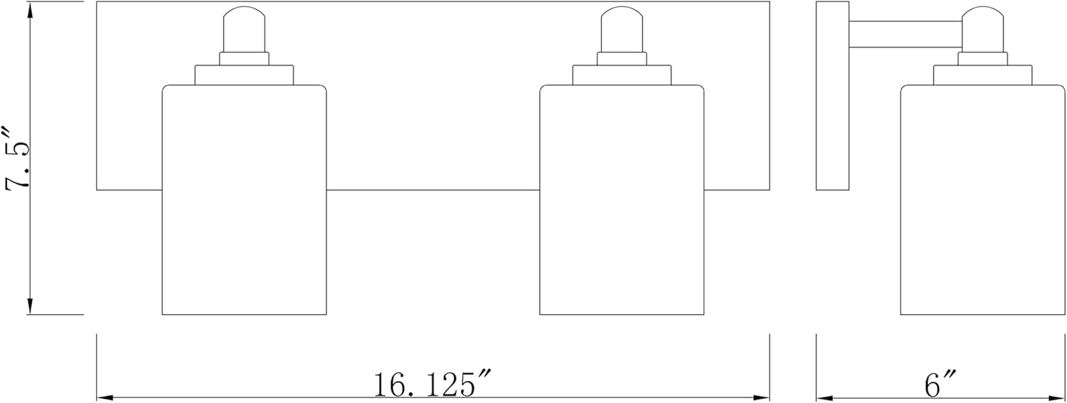 Z-Lite 2 Light Vanity 485-2V-MB, Black